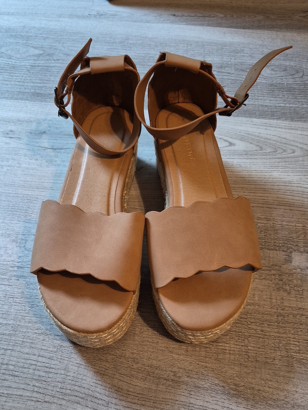 Tillys|Bamboo Scallop Espadrille Womens Platform Sandals
